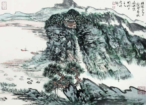 陆俨少（1909～1993） 山水清音 镜心 纸本设色