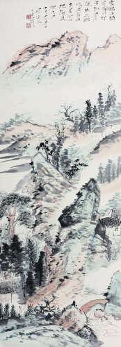 唐云（1910～1993） 1949年作   山水 立轴 纸本设色