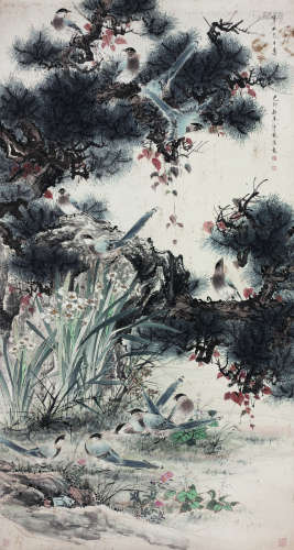 颜伯龙（1898～1954） 1939年作   神仙眷侣 镜心 纸本设色