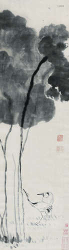 朱耷（1626～1705） 花鸟 立轴 绢本水墨
