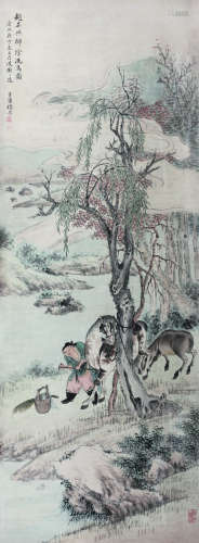 杨晋（1644～1728） 洗马图 镜心 纸本设色