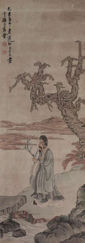 陈洪绶（1598～1652） 梅石图 立轴 纸本设色