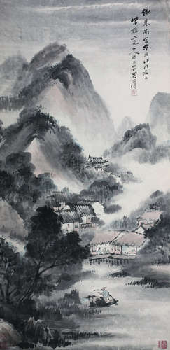 吴石僊（1845～1916） 山水 立轴 纸本设色