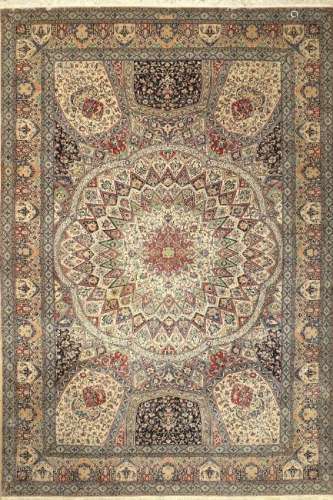Fine Nain 'Part-Silk' Habibian 'Signed' Carpet(4 LA),