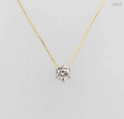 14 kt gold pendant with brilliant-solitaire