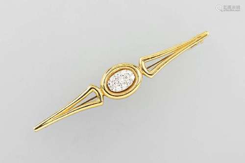 18 kt gold brooch with diamonds