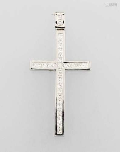 18 kt gold crosspendant with diamonds