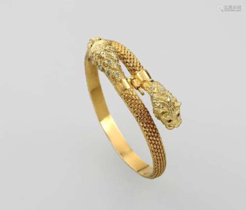 18 kt gold bangle 'lion heads' with brilliants and