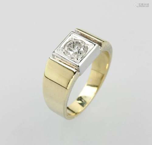 14 kt gold gents ring with brilliant