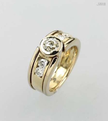 18 kt gold ring with diamonds