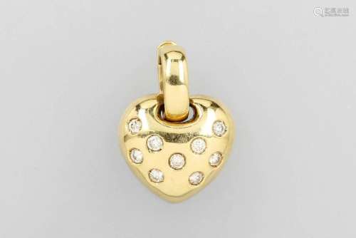 18 kt gold heartpendant with brilliants