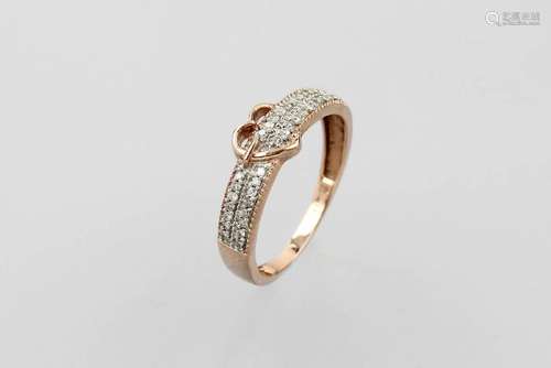 9 kt gold ring 'belt' with diamonds