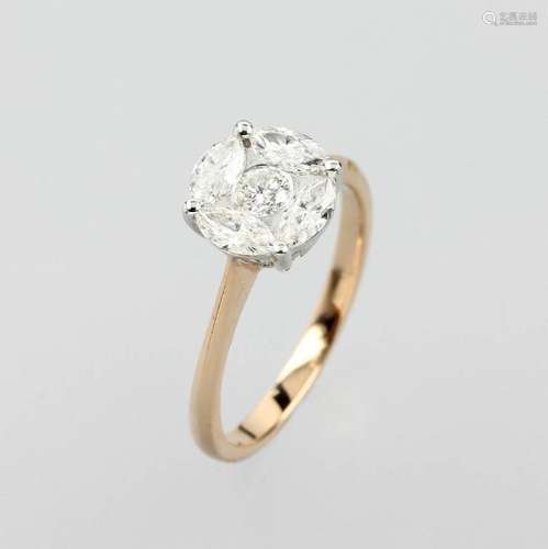 18 kt gold ring with diamonds