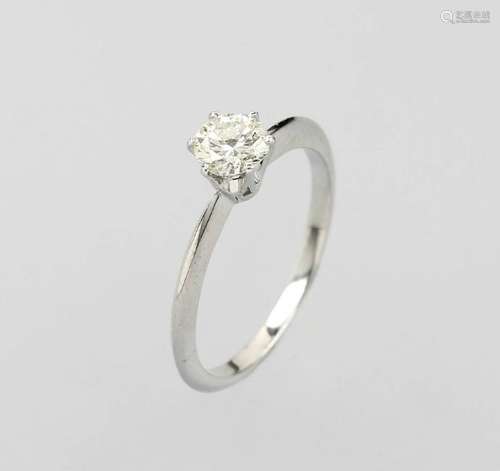 18 kt gold ring with brilliant solitaire