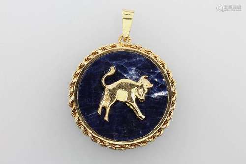 18 kt gold zodiac sign pendant 'taurus'