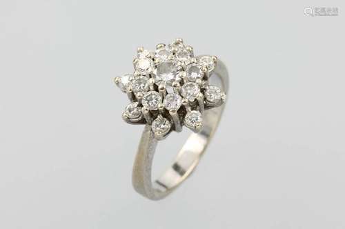 14 kt gold blossom ring with brilliants