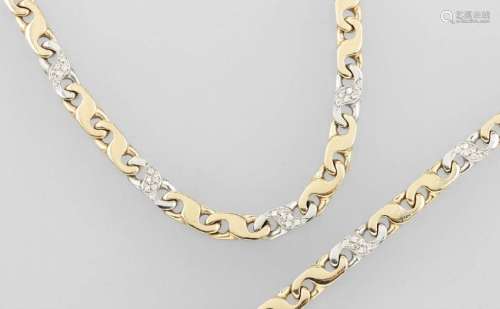 14 kt gold jewelry set with brilliants