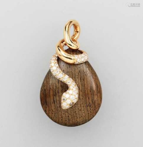 18 kt gold LEO WITTWER pendant 'snake' with brilliants
