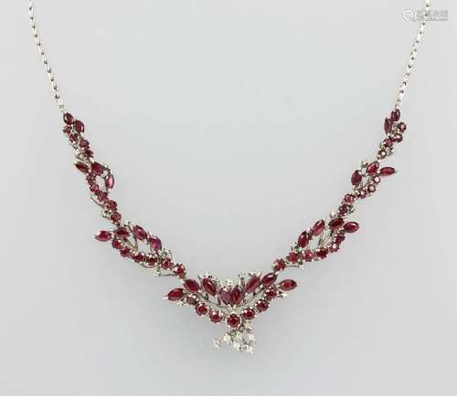 18 kt gold necklace with rubies and diamonds