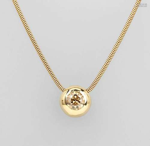 14 kt gold pendant with brilliant