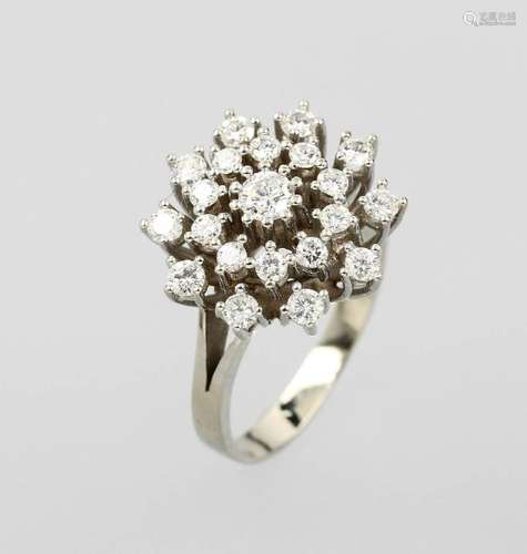 18 kt gold blossom ring with brilliants