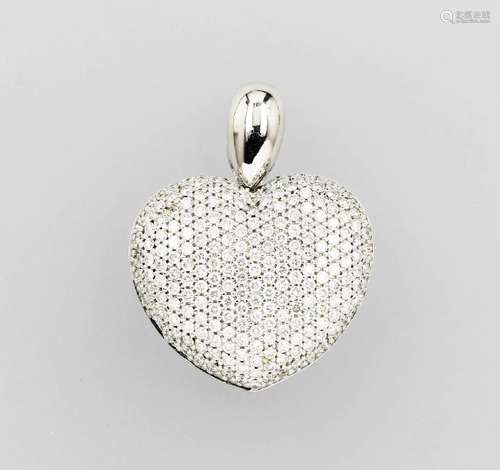 14 kt gold heartpendant with diamonds