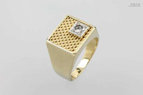 14 kt gold gents ring with brilliant