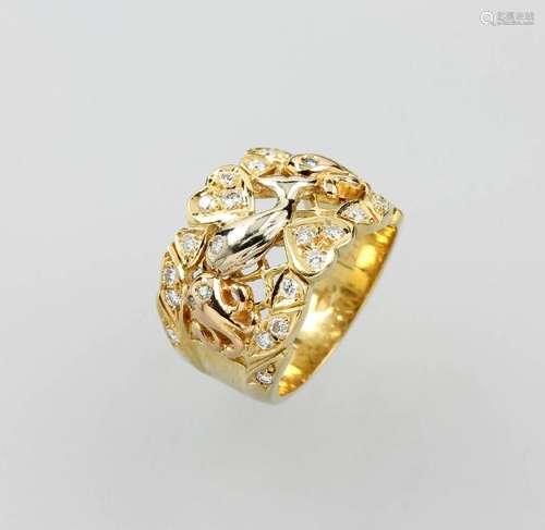 18 kt gold ring with brilliants