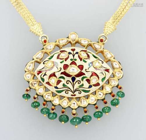 Necklace with enamel and diamonds