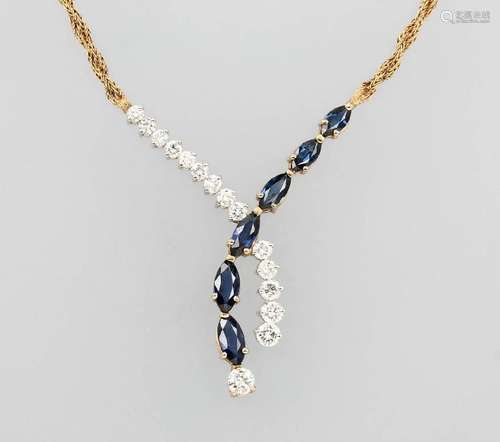 18 kt gold necklace with sapphires and brilliants