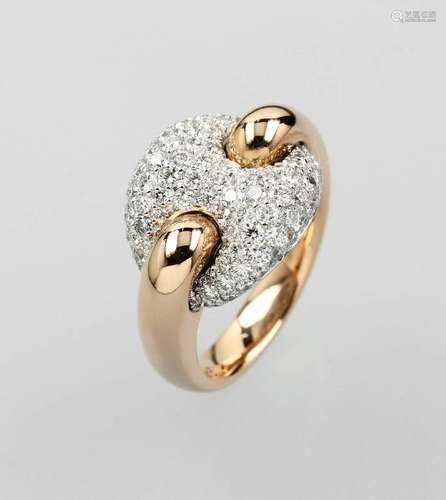 18 kt gold LEO WITTWER ring with brilliants