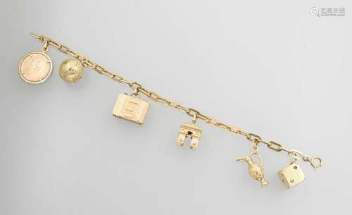 18 kt gold charm bracelet