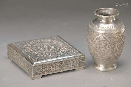 Small vase and lidded box