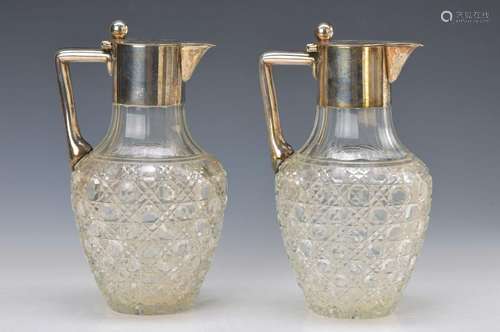 couple crystal carafes