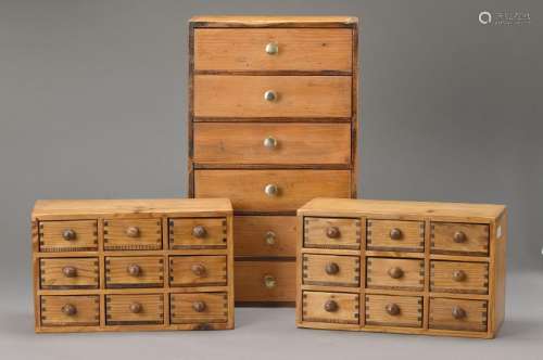 lot of 3 small work chests