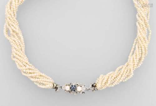10-row necklace made of orient pearls