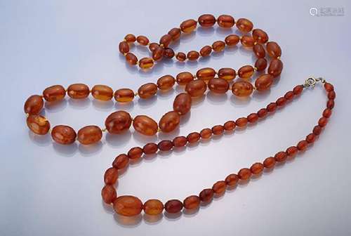 Lot 2 amber chains, german 1930s