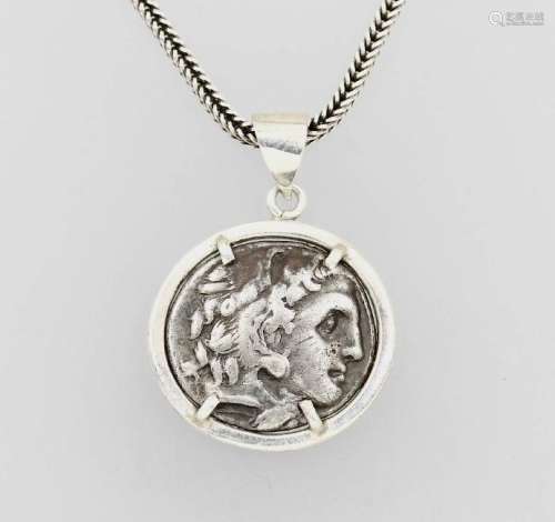 Pendant with drachme, Alexander the Great and Zeus
