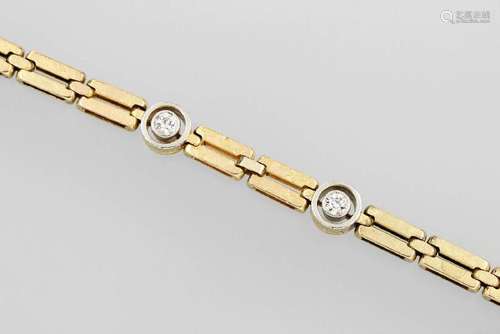 Art Nouveau bracelet with diamonds, YG 585/000 and