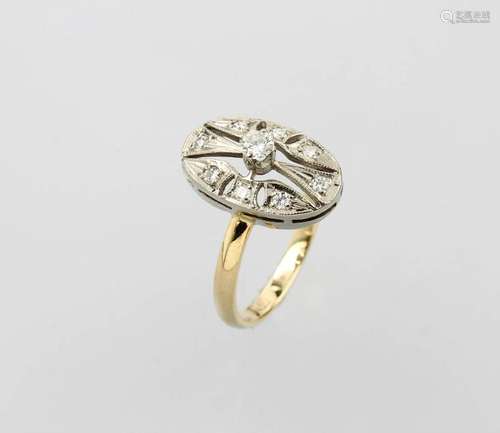 14 kt gold ring with diamonds