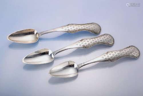 5 tea spoons, Netherlands 1868, 833er silver