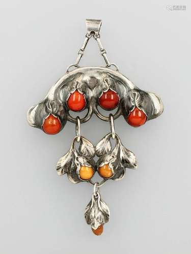 Amber pendant, Evald Nielsen, silver 830