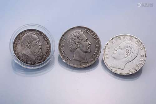 Lot 3 silver coins, Bavaria