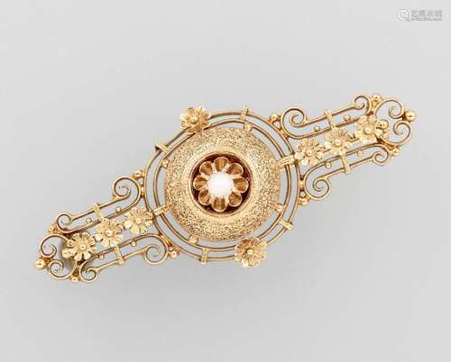 14 kt gold Art Nouveau brooch with opal, german approx.