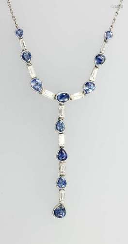 Pure Art Nouveau necklace with diamonds and sapphires,