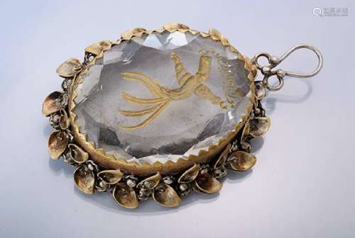 Pendant with rock crystal, approx. 1880