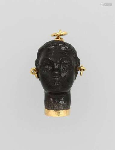 18 kt gold pendant 'blackamoor' with onyx