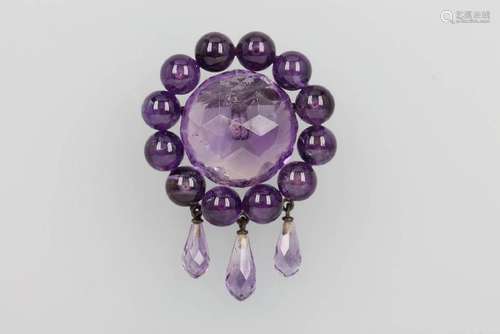 Brooch with amethysts, Idar Oberstein approx. 1880s