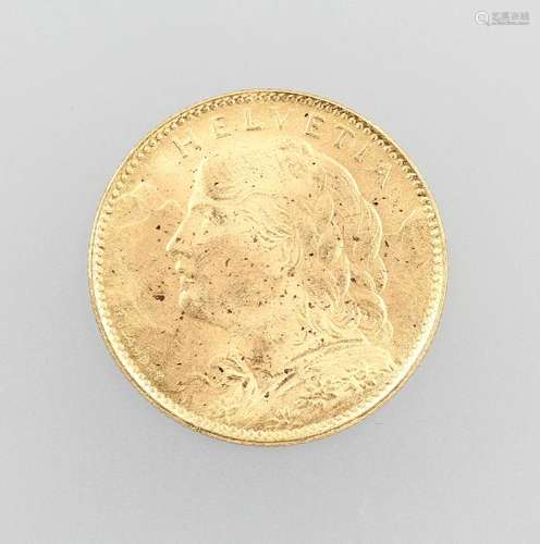 Gold coin, 10 Swiss Francs, Switzerland, 1922