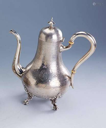 Coffee pot, France approx. 1840, silver 950